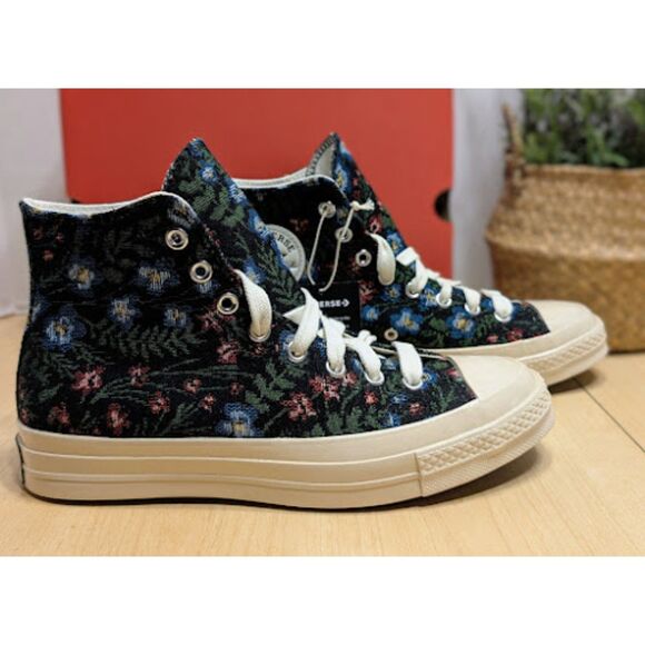 Converse Chuck 70 Black Floral Tapestry High Top Sneakers Women's 10 NIB - Picture 4 of 14